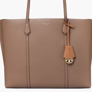 Tory Burch Perry Triple Compartment Leather Tote NWT in Clam Shell